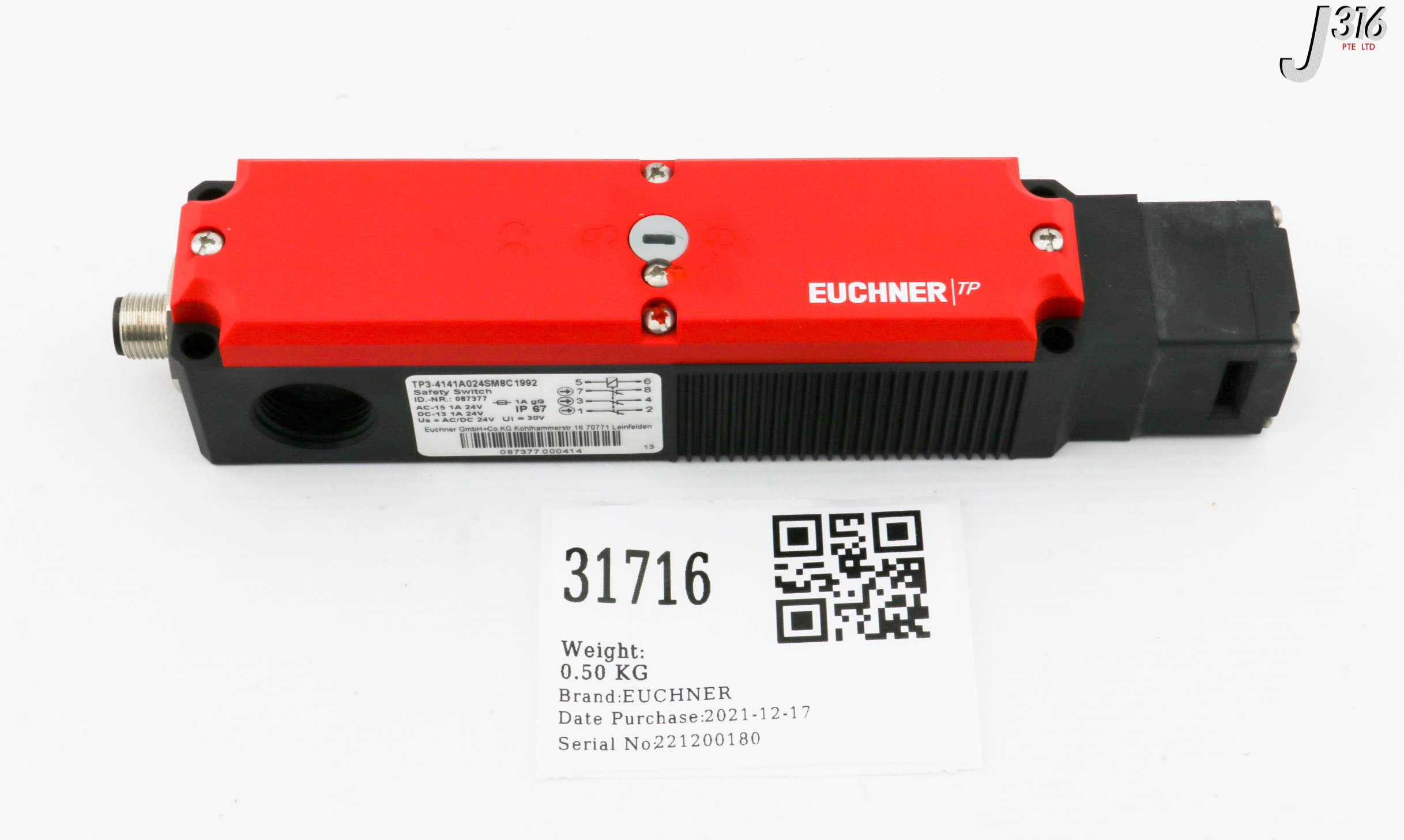 31716 EUCHNER SAFETY SWITCH, 087377 (NEW) TP3-4141A024SM8C1992 | eBay